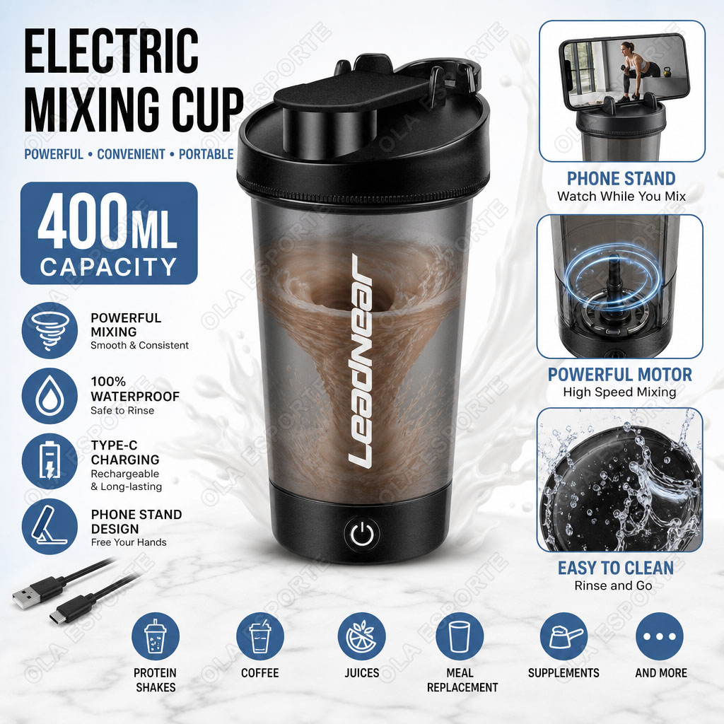 Nutrition And Fitness - 휴대폰 거치대가 있는 전기 믹싱컵 400ML,
